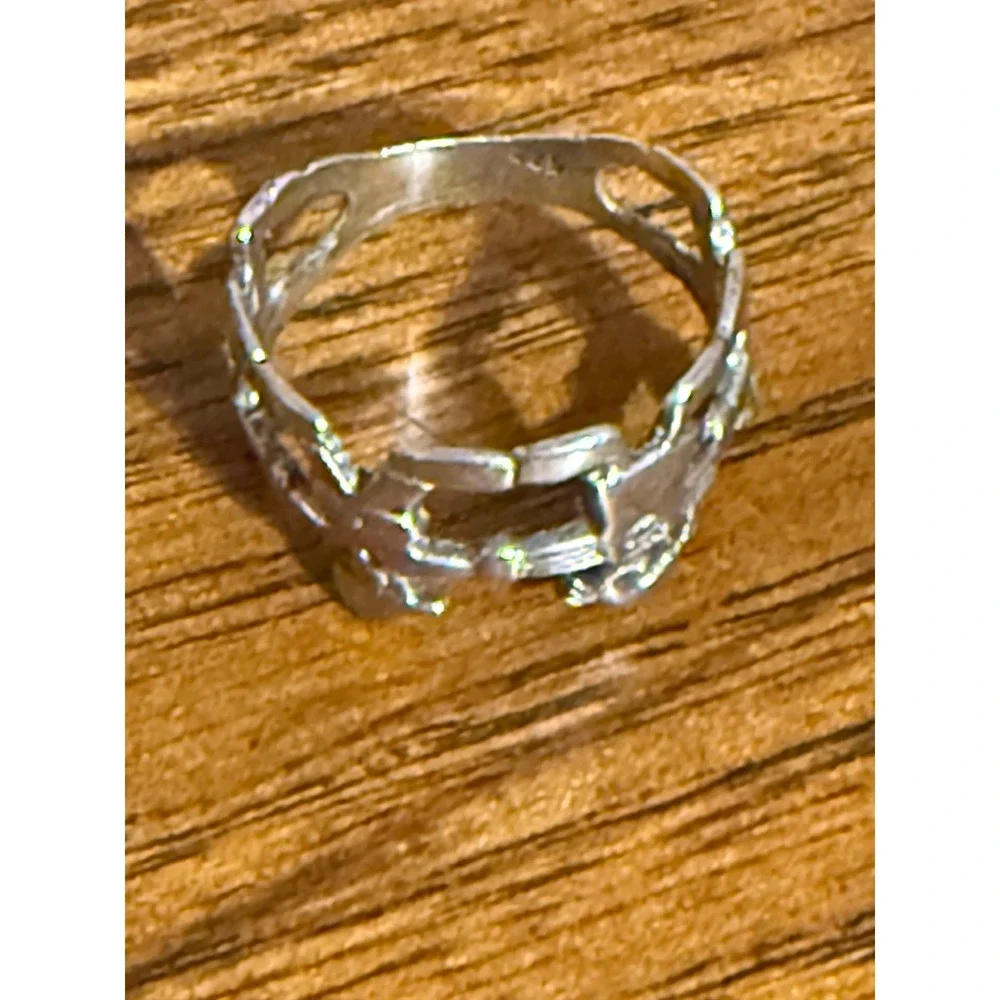 FAF Sterling Silver 925 Boy and Girl Holding Hands Cut Out Band Ring Size 8